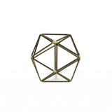 8" Brown and Gold Metal Hand Painted Geometric Orb Tabletop Sculpture - Homeroots - Flyclothing LLC