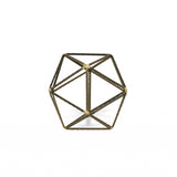 8" Brown and Gold Metal Hand Painted Geometric Orb Tabletop Sculpture - Homeroots