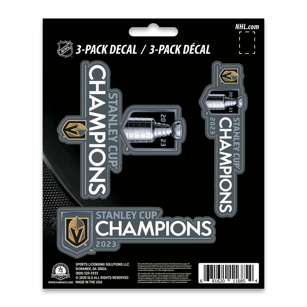 Vegas Golden Knights 2023 Stanley Cup Champions 3 Piece Decal Sticker Set - Vegas Golden Knights