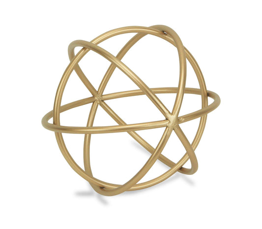 Petite Gold Metal Orb Decorative Sculpture - Homeroots
