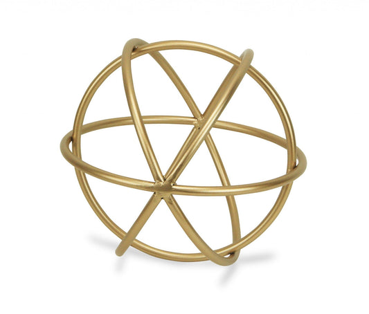 Petite Gold Metal Orb Decorative Sculpture - Homeroots