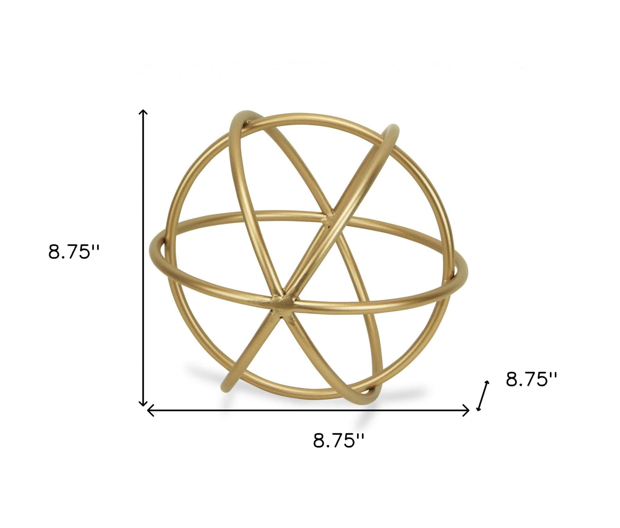 Petite Gold Metal Orb Decorative Sculpture - Homeroots