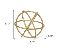 Petite Gold Metal Orb Decorative Sculpture - Homeroots