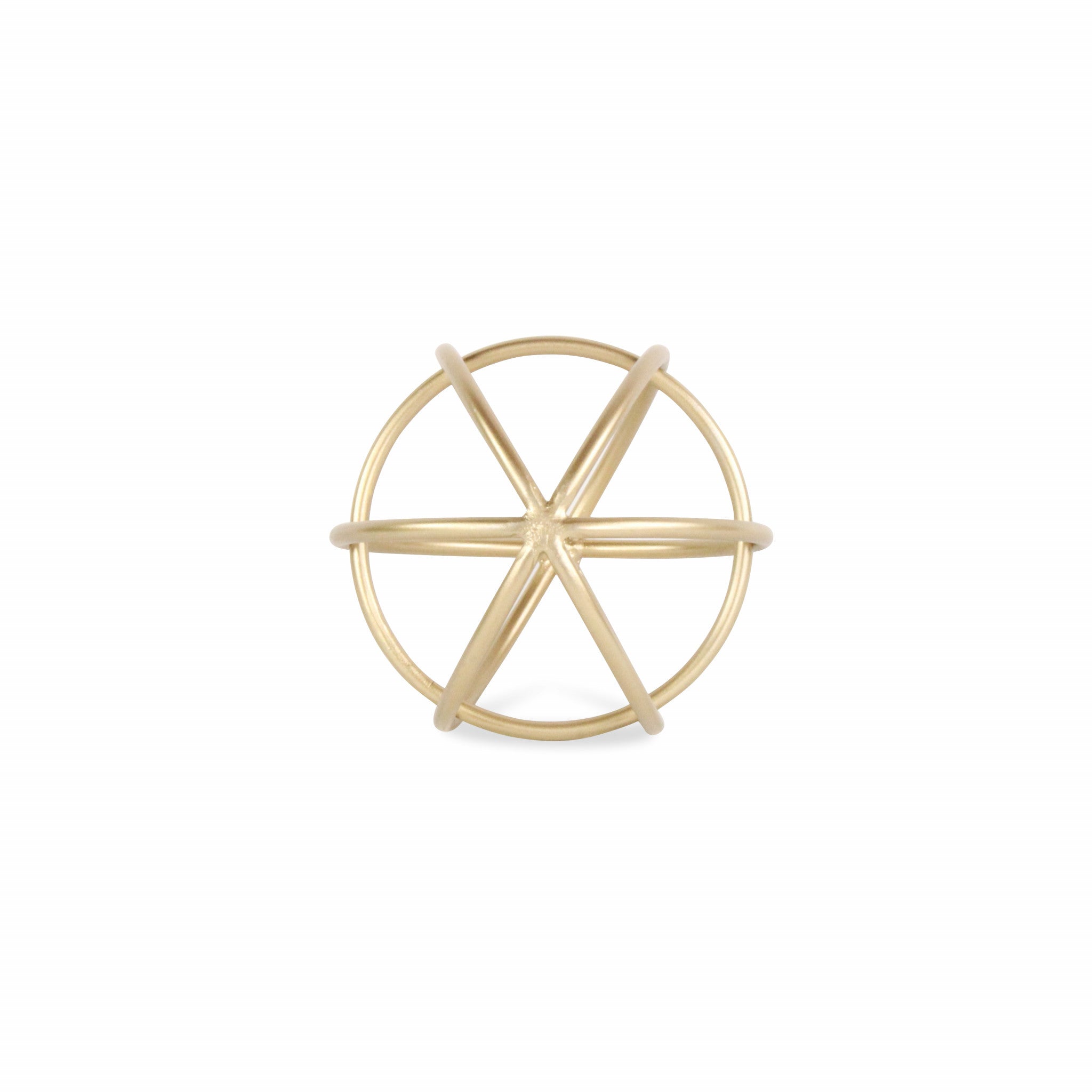 7" Gold Metal Orb Decorative Sculpture