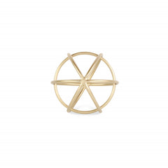 7" Gold Metal Orb Decorative Sculpture