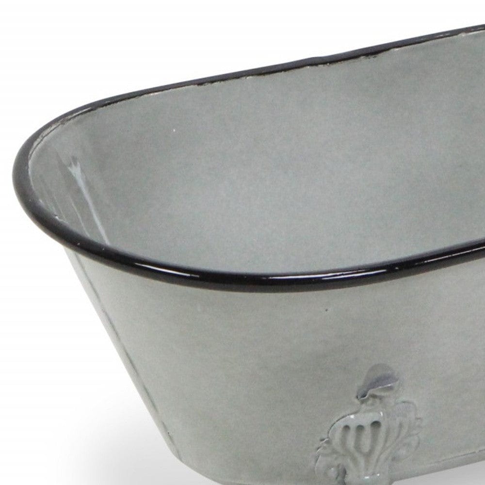 Jumbo Light Gray Bathtub Decorative Sculpture - Homeroots