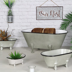 Petite Light Gray Bathtub Decor Piece - Homeroots