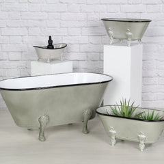 Petite Light Gray Bathtub Decor Piece - Homeroots
