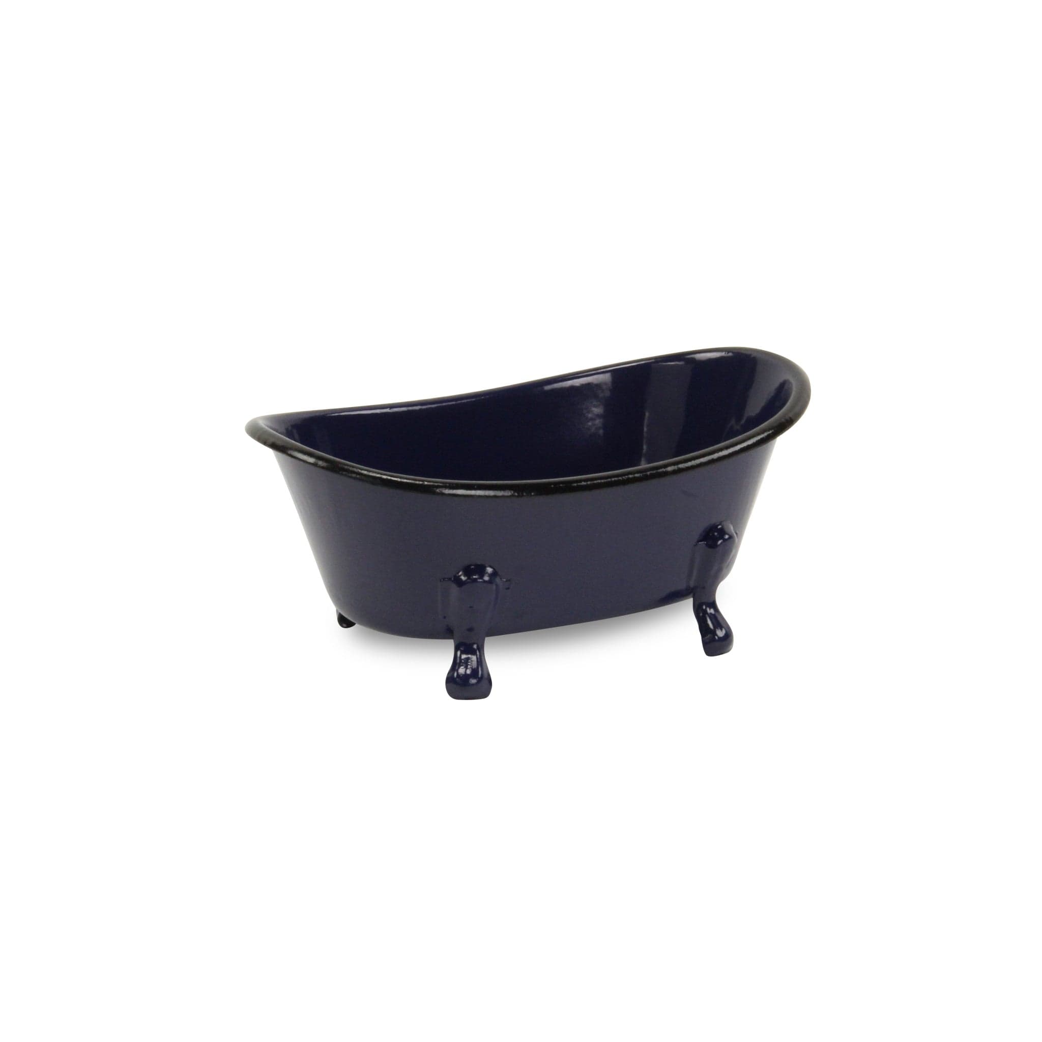 Navy Blue Metal Bath Tub Sculpture - Homeroots
