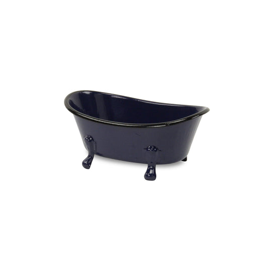 Navy Blue Metal Bath Tub Sculpture - Homeroots