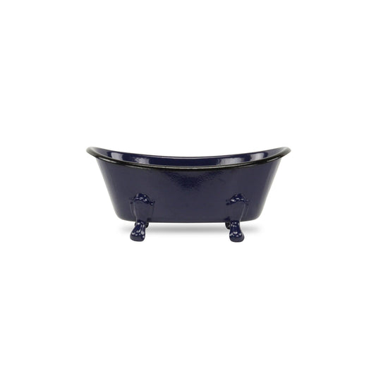 Navy Blue Metal Bath Tub Sculpture - Homeroots