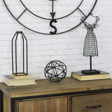 6" Black Murano Glass Hand Painted Tabletop Sculpture - Homeroots