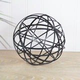 6" Black Murano Glass Hand Painted Tabletop Sculpture - Homeroots