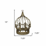 10" Bronze Metal Hand Painted Decorative Crown - Homeroots