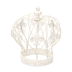 Vintage Look Fleur de Lis Gold Crown Sculpture