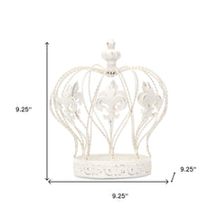 Vintage Look Fleur de Lis Gold Crown Sculpture