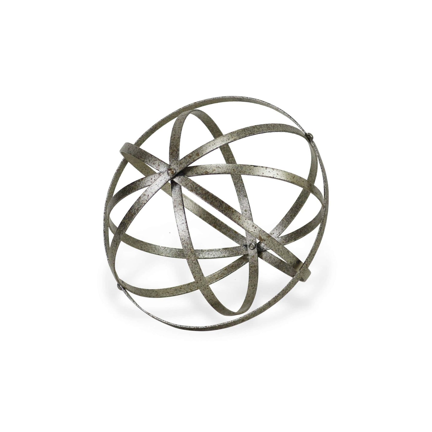 10" Speckled Gray Metal Orb Decorative Sculpture - Homeroots - Flyclothing LLC