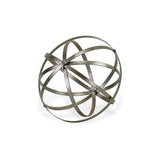 10" Speckled Gray Metal Orb Decorative Sculpture - Homeroots