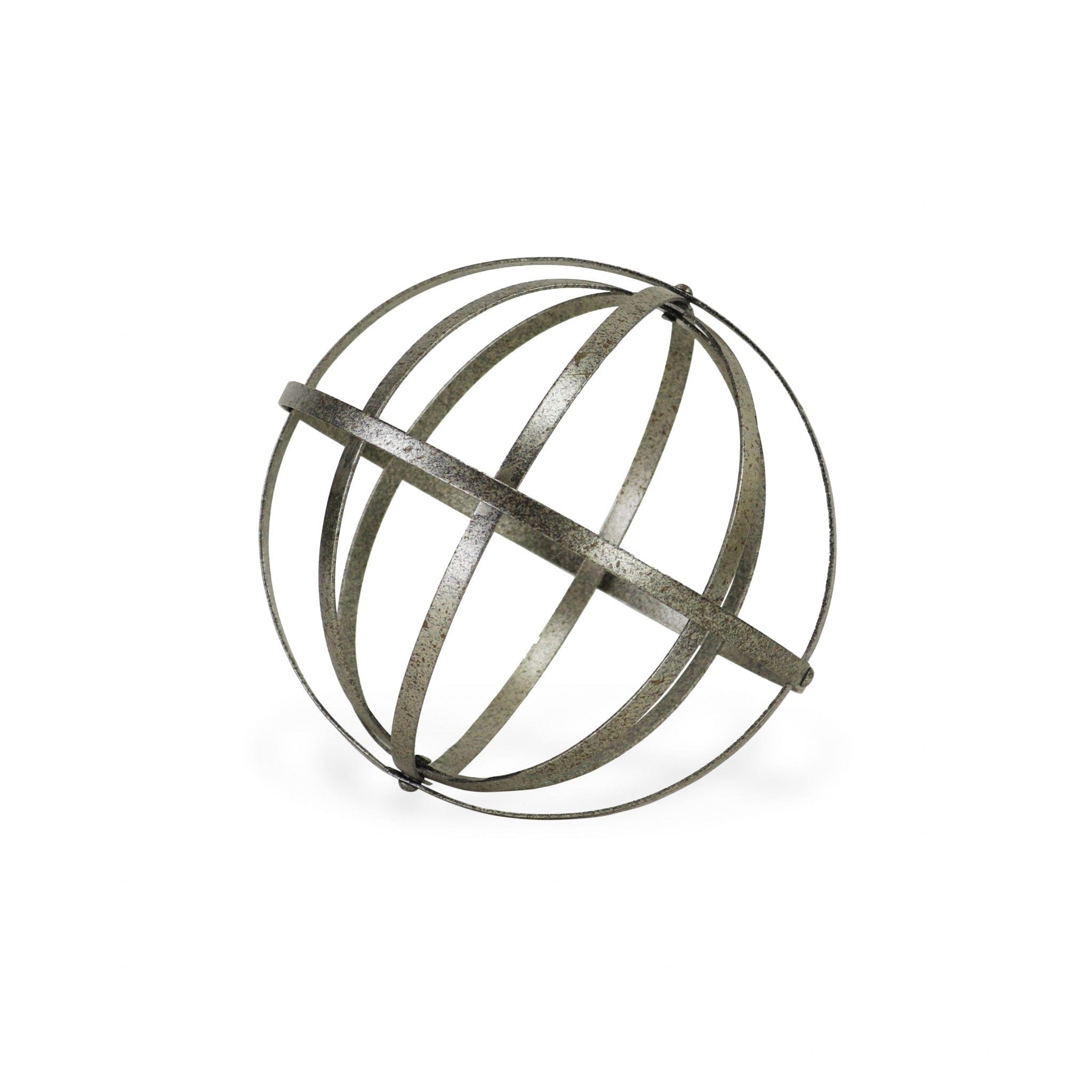 10" Speckled Gray Metal Orb Decorative Sculpture - Homeroots - Flyclothing LLC