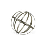 10" Speckled Gray Metal Orb Decorative Sculpture - Homeroots