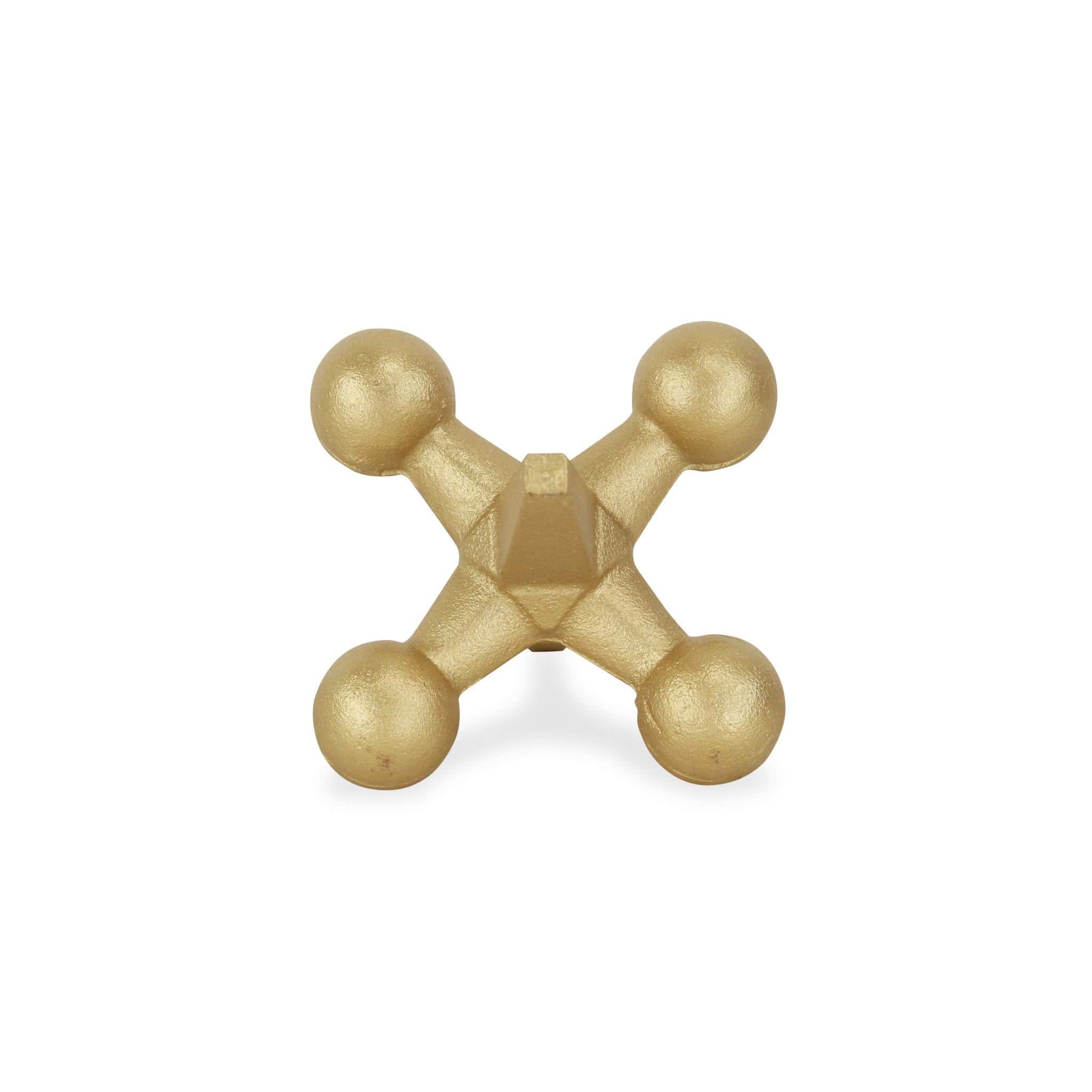 Petite Gold Jack Shaped Decorative Sculpture - Homeroots