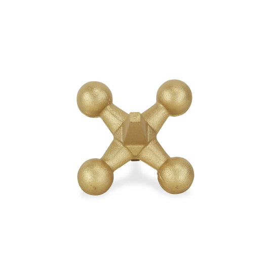 Petite Gold Jack Shaped Decorative Sculpture - Homeroots
