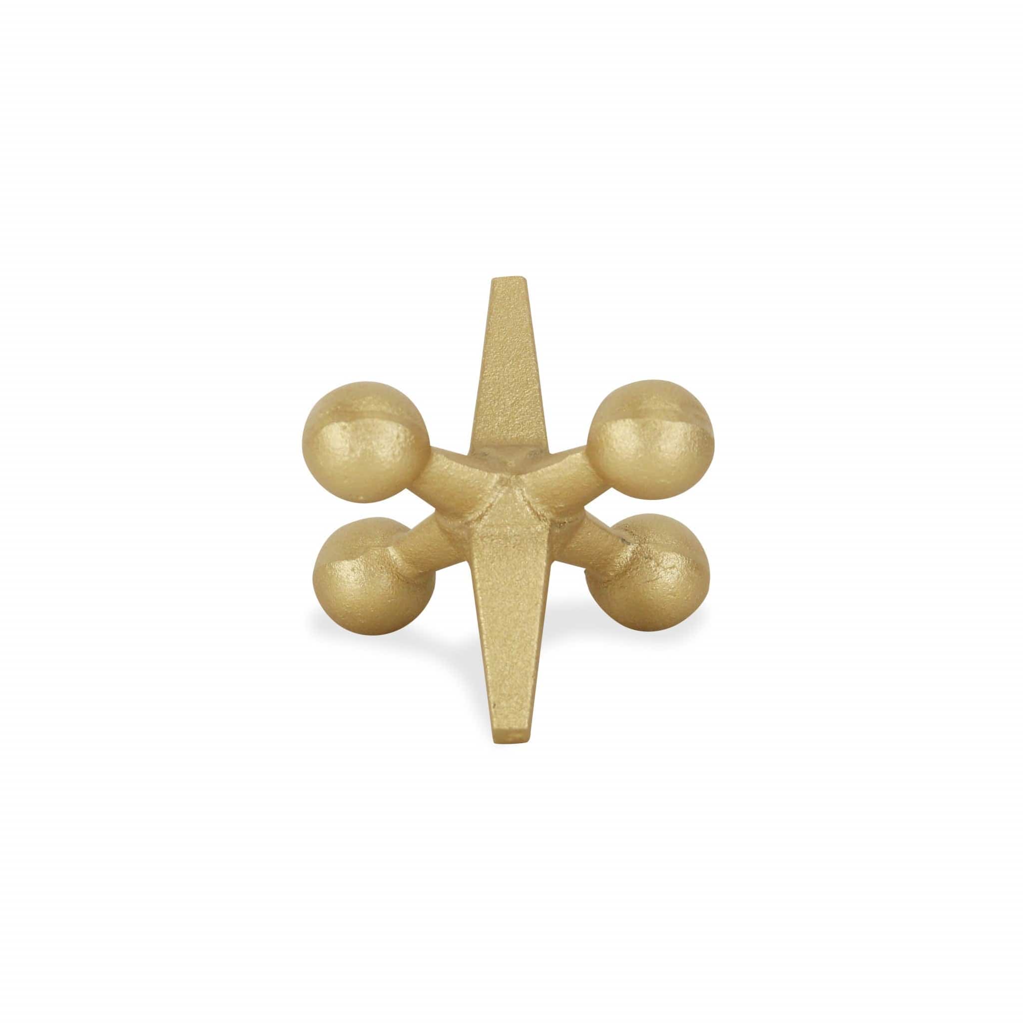 Petite Gold Jack Shaped Decorative Sculpture - Homeroots
