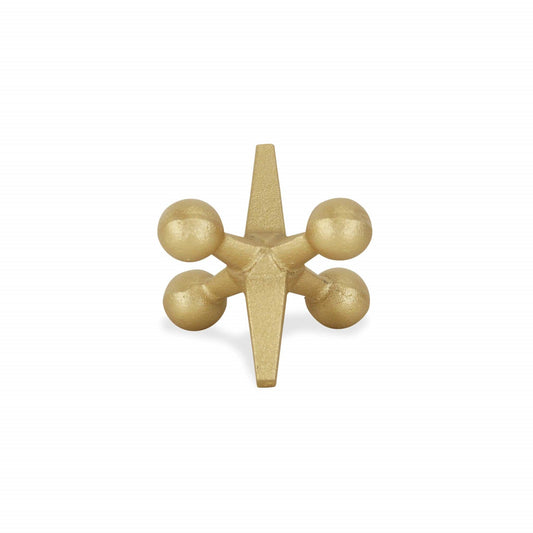 Petite Gold Jack Shaped Decorative Sculpture - Homeroots