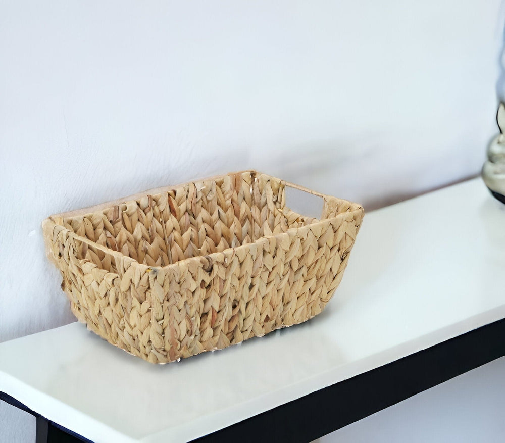 Braided Water Hyacinth Storage Basket - Homeroots