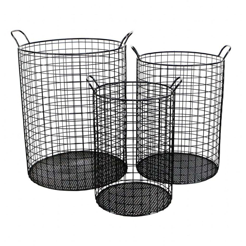 Set of Three Metal Wire Storage Baskets - Homeroots - Flyclothing LLC
