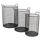 Set of Three Metal Wire Storage Baskets - Homeroots - Flyclothing LLC