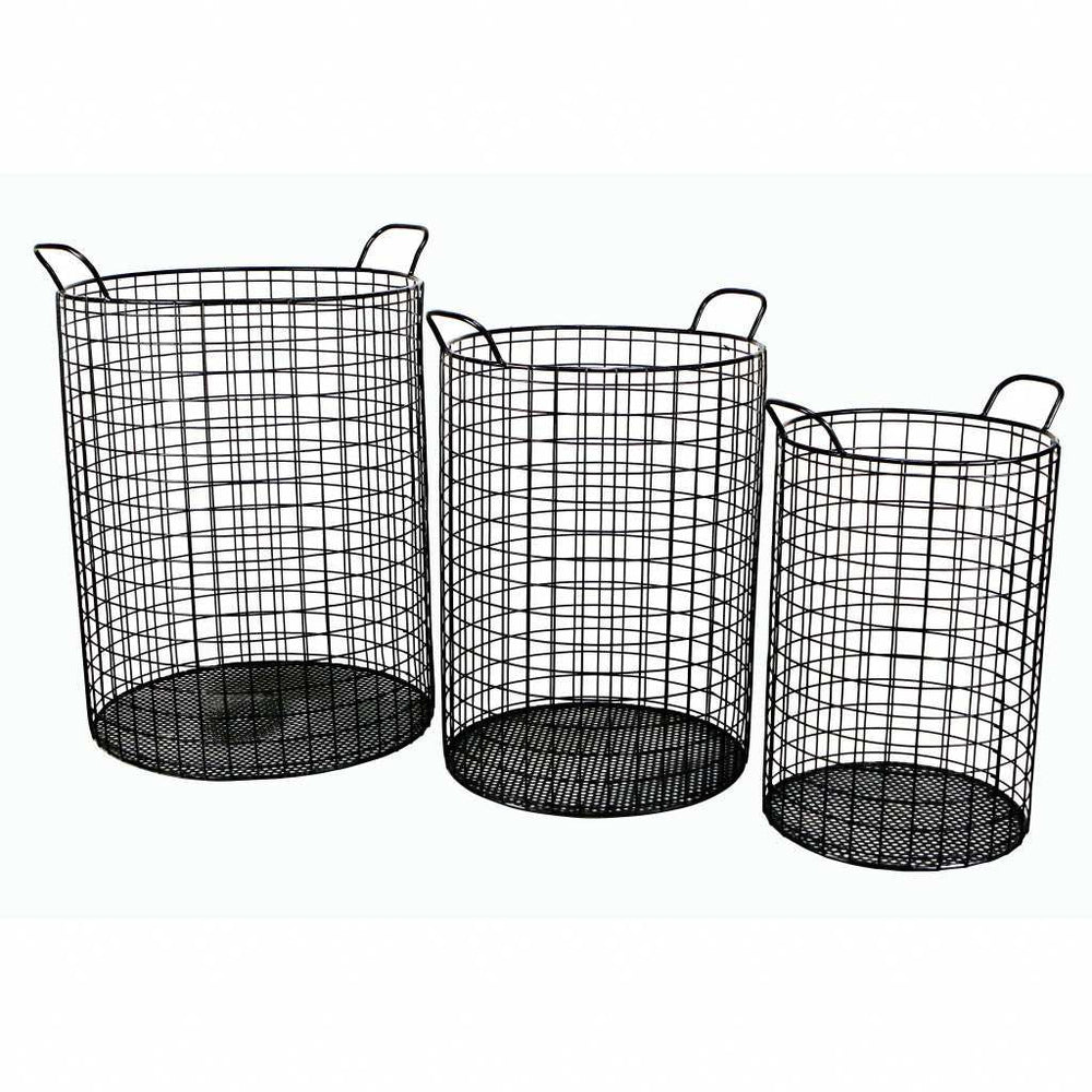 Set of Three Metal Wire Storage Baskets - Homeroots - Flyclothing LLC