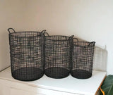 Set of Three Metal Wire Storage Baskets - Homeroots