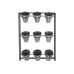 Nine Pot Metal Framed Wall Planter - Homeroots