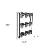 Nine Pot Metal Framed Wall Planter - Homeroots - Flyclothing LLC