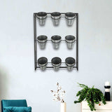 Nine Pot Metal Framed Wall Planter - Homeroots - Flyclothing LLC