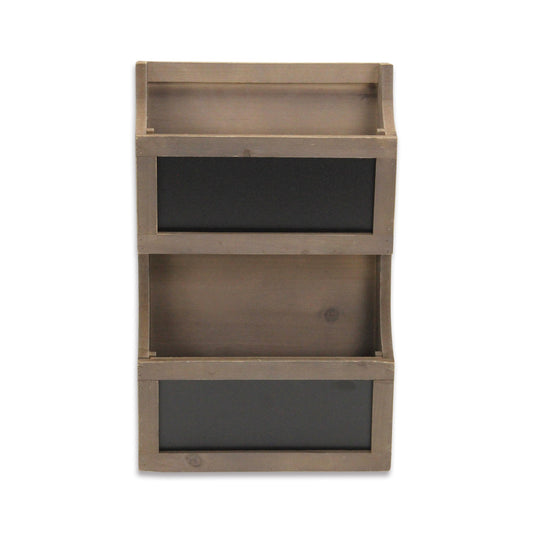 Two Tier Wooden Chalkboard Wall Storage - Homeroots