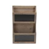 Two Tier Wooden Chalkboard Wall Storage - Homeroots