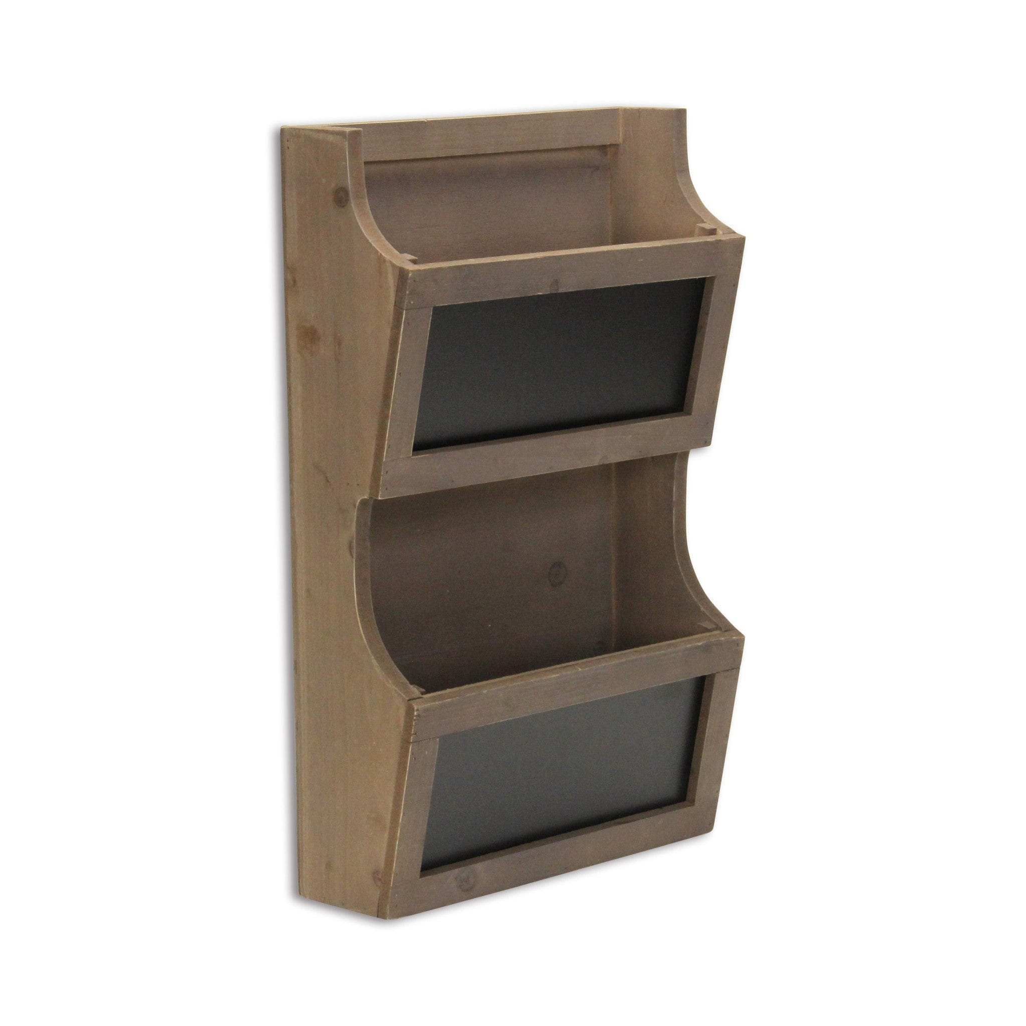 Two Tier Wooden Chalkboard Wall Storage - Homeroots - Flyclothing LLC