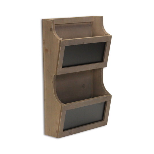 Two Tier Wooden Chalkboard Wall Storage - Homeroots