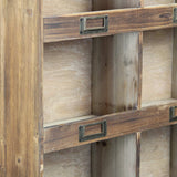 Rustic Nine Slot Wooden Open Wall Cabinet - Homeroots - Flyclothing LLC