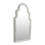 Vintage Curved White Wall Mirror - Homeroots