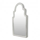 Vintage Curved White Wall Mirror - Homeroots