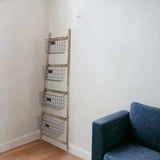 Wooden Ladder Storage Piece with 4 Baskets - Homeroots