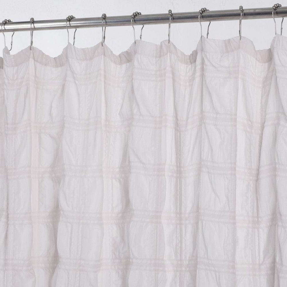 Pale Pink Modern Striped Crinkle Shower Curtain - Homeroots - Flyclothing LLC