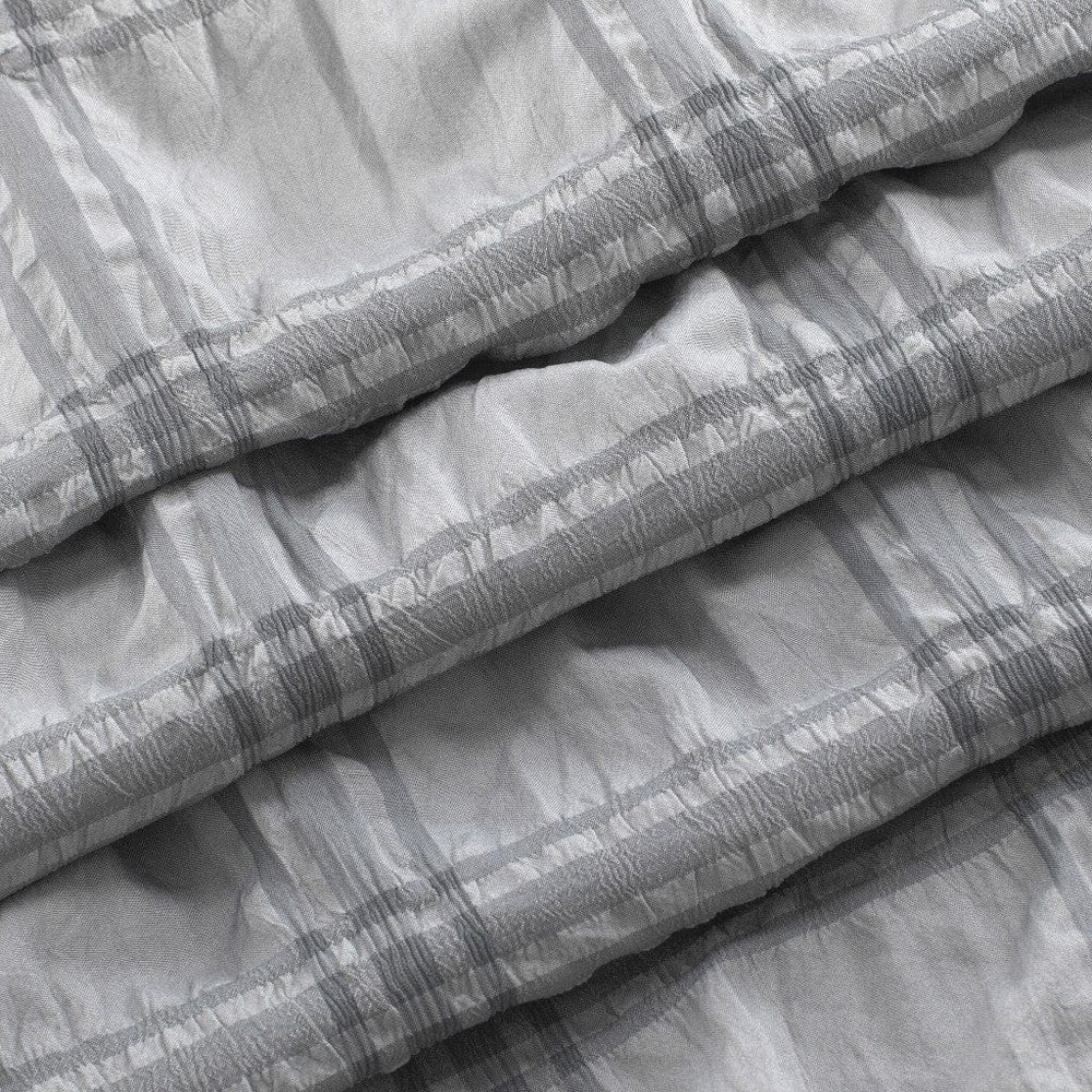 Gray Modern Striped Crinkle Shower Curtain - Homeroots