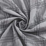 Gray Modern Striped Crinkle Shower Curtain - Homeroots