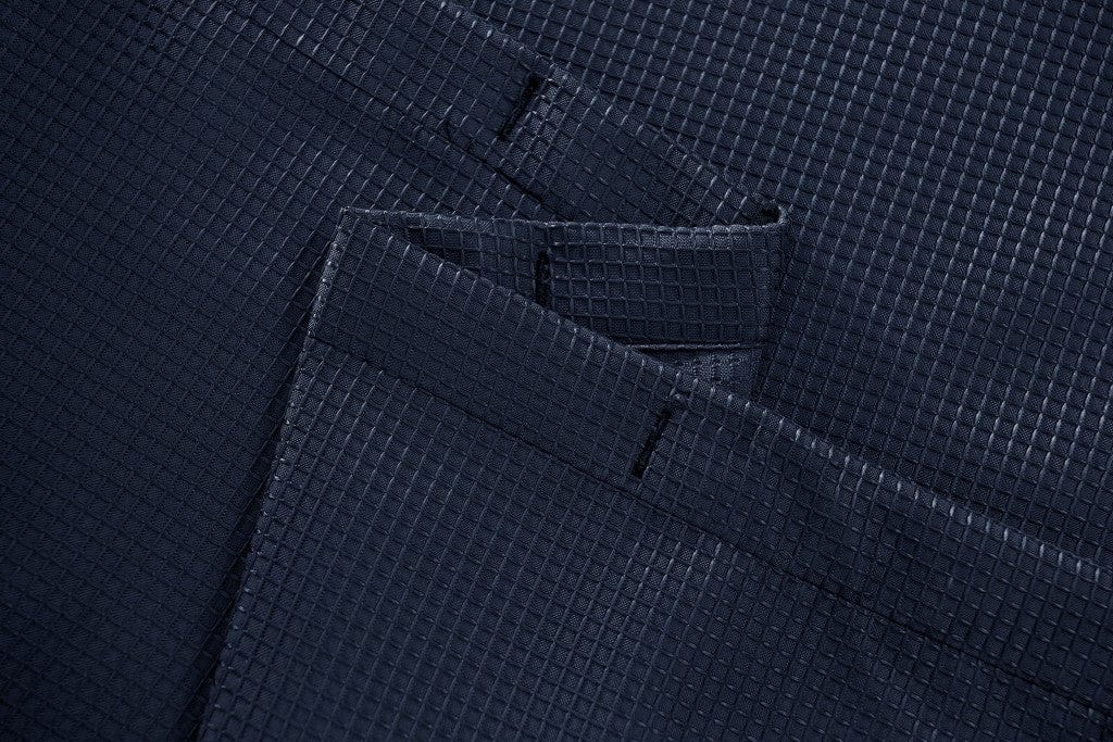 Luxurious Navy Waffle Weave Shower Curtain - Homeroots