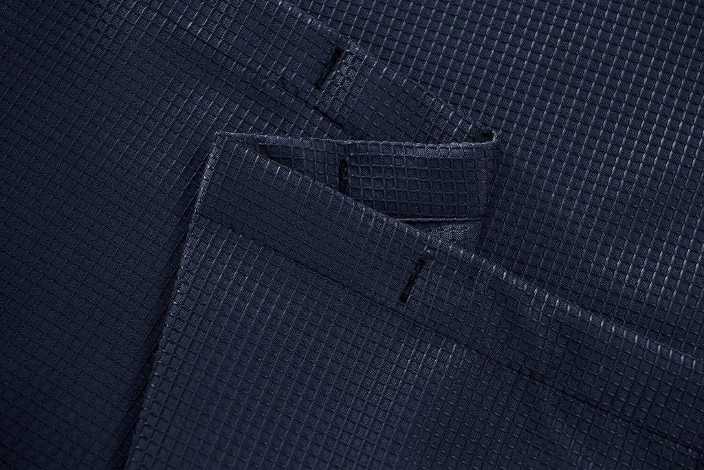 Luxurious Navy Waffle Weave Shower Curtain - Homeroots - Flyclothing LLC