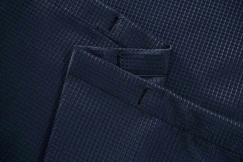 Luxurious Navy Waffle Weave Shower Curtain - Homeroots - Flyclothing LLC